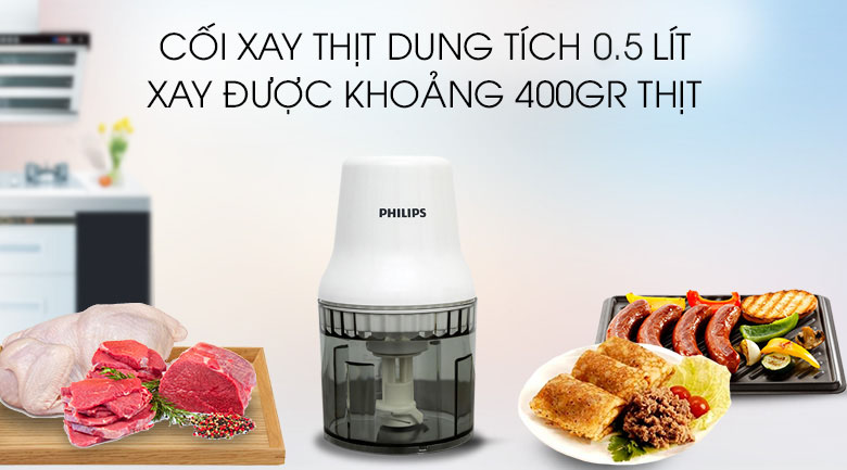 Máy xay thịt mini Philips HR1393 450W 0.5 lít - 7