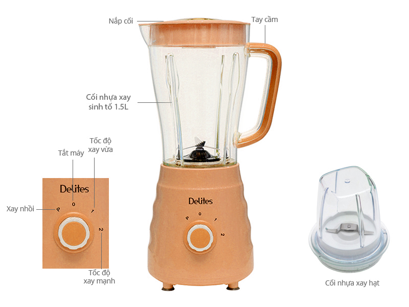 Máy xay sinh tố Delites STO01 Màu Cam