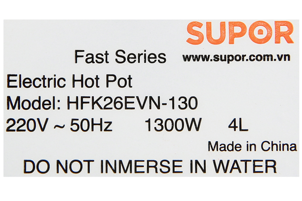 Nồi lẩu điện Supor HFK26EVN-130 4 lít Màu Đen