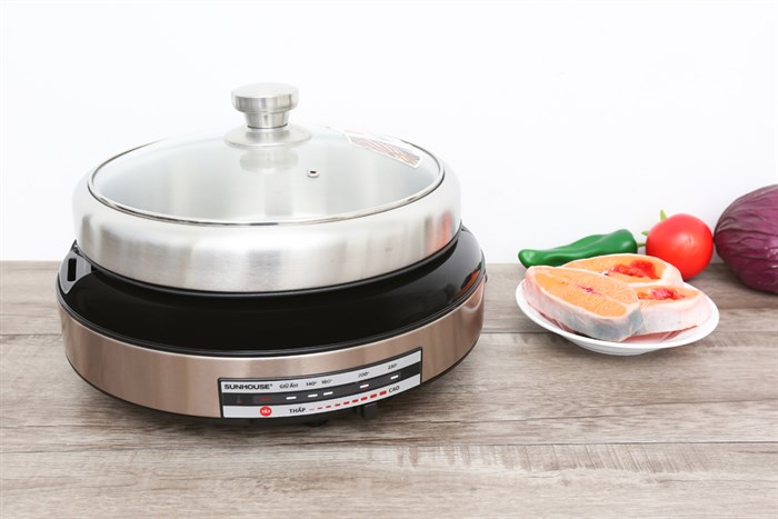 Nồi lẩu điện Sunhouse SHD4526 4 lít Màu Xám - đồng