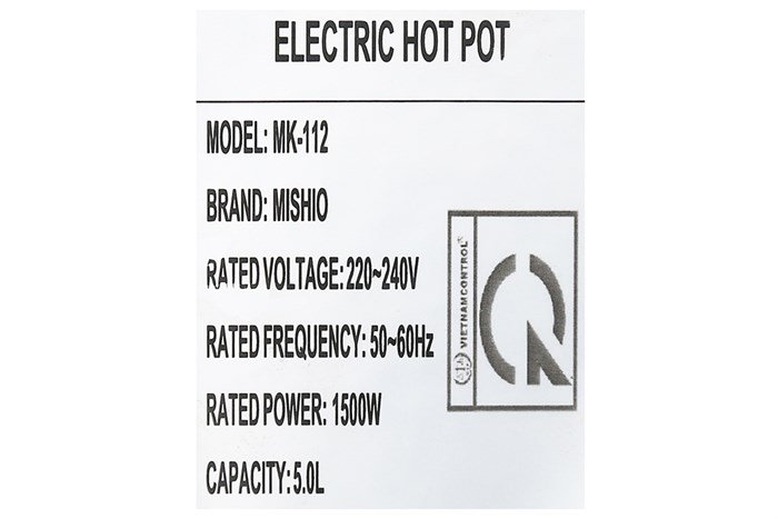 Nồi lẩu điện Mishio MK-112 5 lít Màu Đen - Đỏ