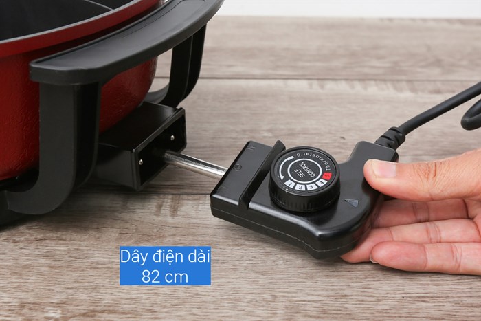 Nồi lẩu điện Mishio MK-112 5 lít Màu Đen - Đỏ