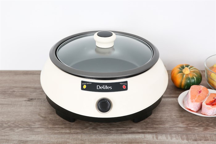 Nồi lẩu điện Delites NL001 3 lít Màu Kem