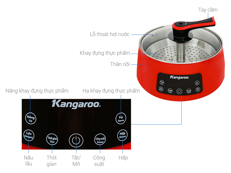 Nồi lẩu thang máy Kangaroo KG278 5 lít