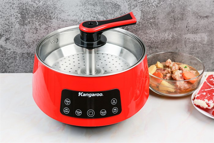 Nồi lẩu thang máy Kangaroo KG278 5 lít Màu Đen - Đỏ