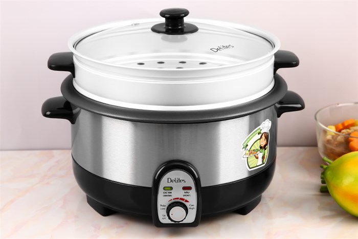 Nồi lẩu điện Delites CBR35-80 3.5 lít Màu Đen