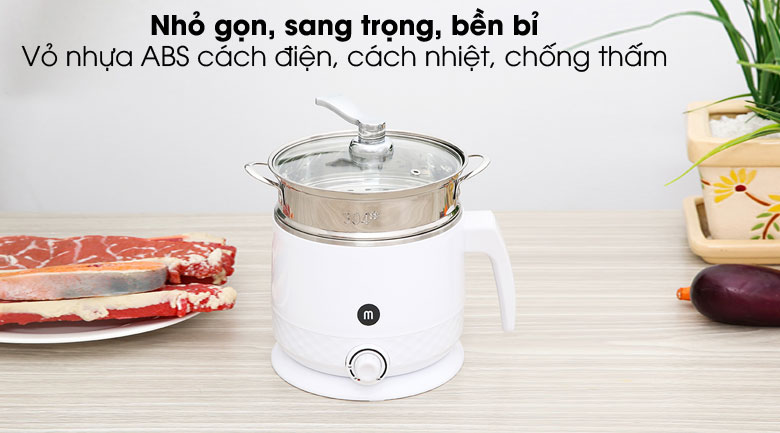 Ca nấu đa năng mini Mishio MK-214 xám 1.5 lít - 4