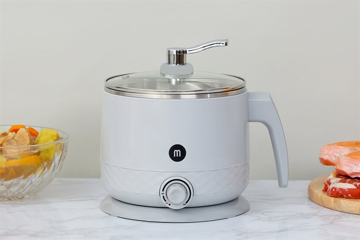 Ca nấu đa năng mini Mishio MK-214 xám 1.5 lít Màu Trắng - Xám
