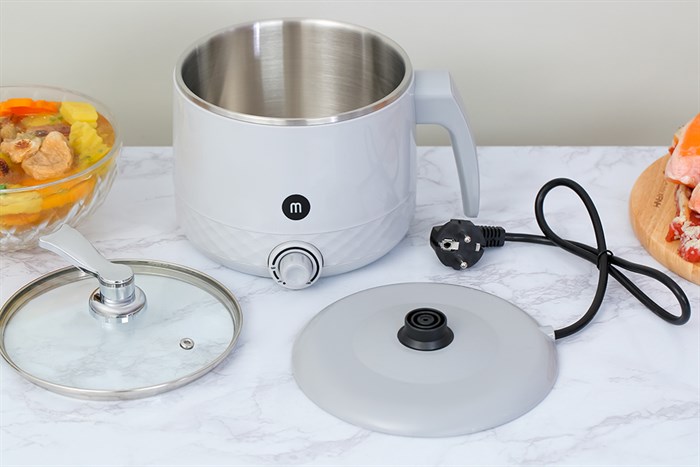 Ca nấu đa năng mini Mishio MK-214 xám 1.5 lít Màu Trắng - Xám