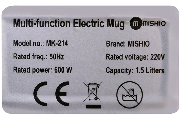 Ca nấu đa năng mini Mishio MK-214 xám 1.5 lít Màu Trắng - Xám