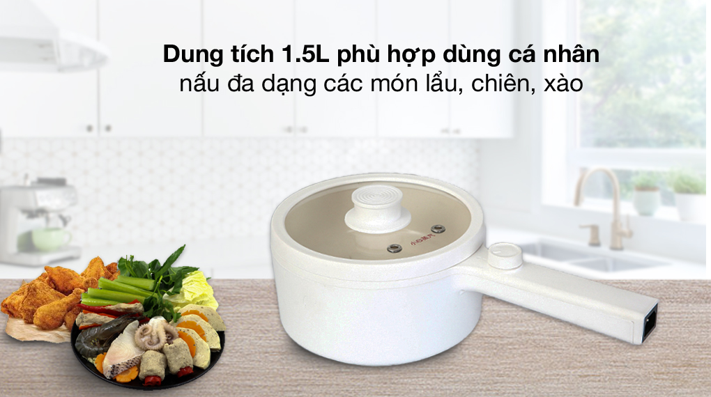 Ca nấu đa năng mini Mishio MK-271 1.5 lít