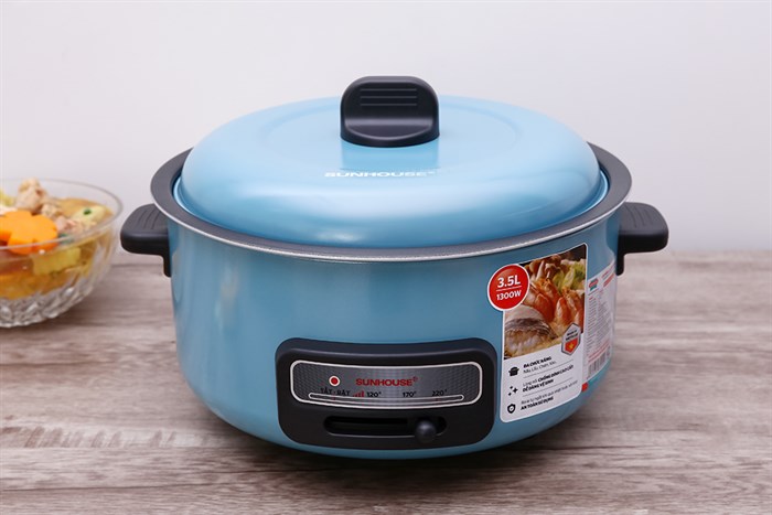 Nồi lẩu điện Sunhouse SHD4527 3.5 lít Màu Xanh ngọc