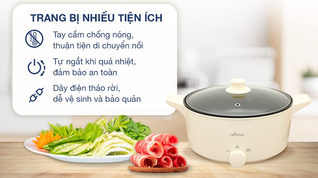 Nồi lẩu điện Crystal MS-EA4001 5 lít