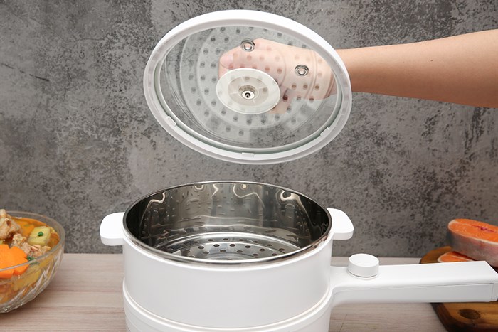 Ca nấu đa năng Mishio MK-271 1.5 lít trắng Màu Trắng