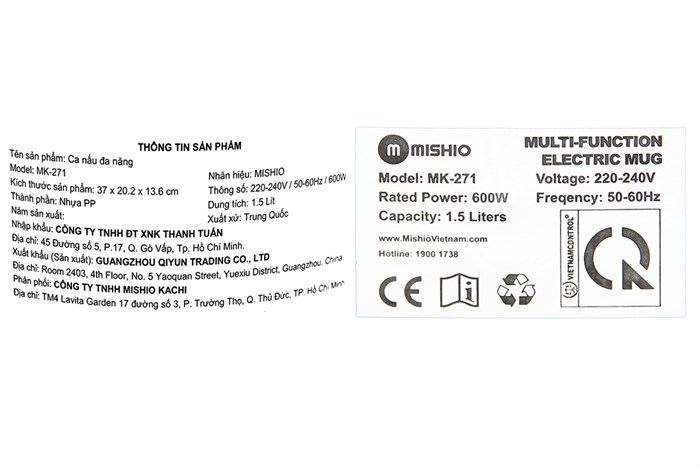 Ca nấu đa năng Mishio MK-271 1.5 lít xanh Màu Xanh