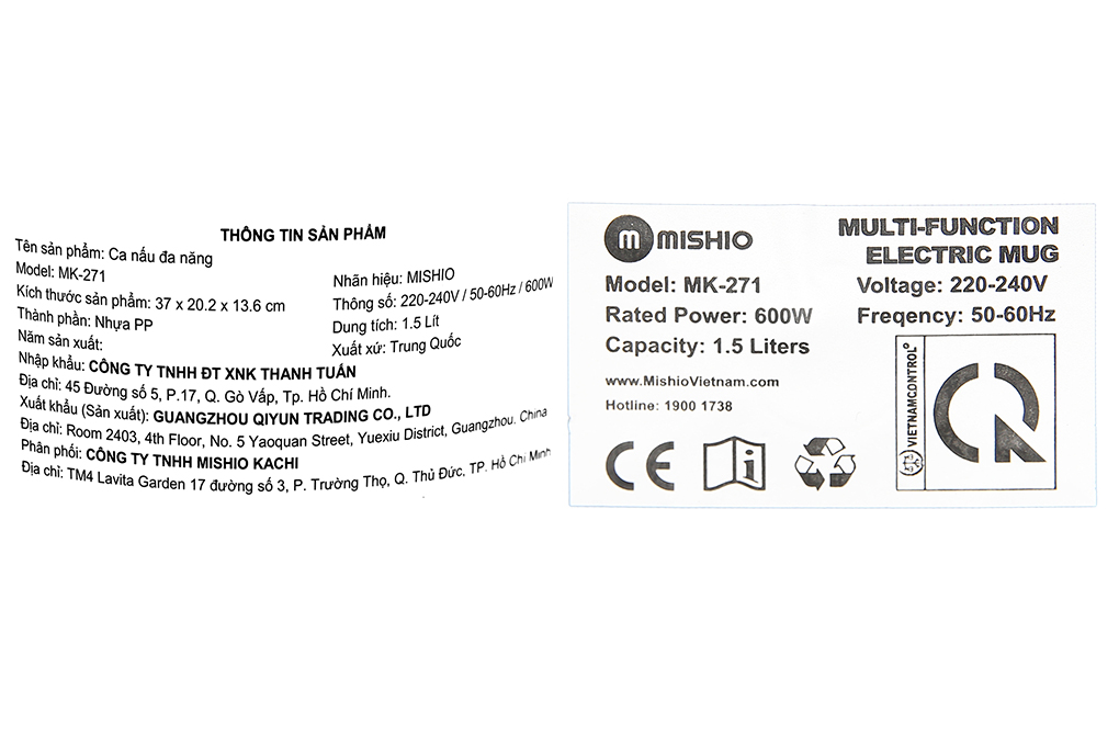 Ca nấu đa năng Mishio MK-271 1.5 lít xanh Màu Xanh
