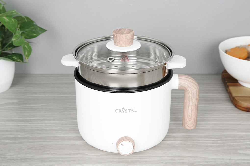 Nồi lẩu điện Crystal AJL-1503 1.5 lít Màu Trắng
