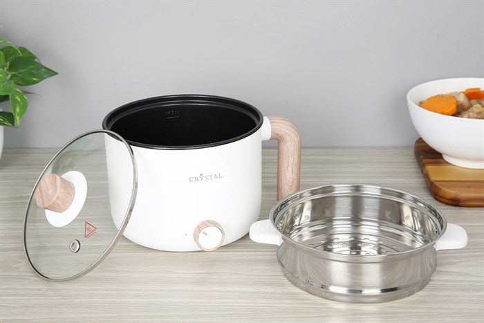 Nồi lẩu điện Crystal AJL-1503 1.5 lít Màu Trắng