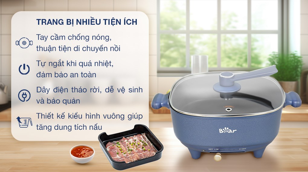 Nồi lẩu điện Bear DHG-C60F2 6 lít - 4