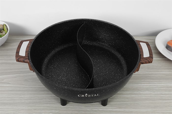 Nồi lẩu điện 2 ngăn Crystal NLA26 6 lít Màu Xanh đen