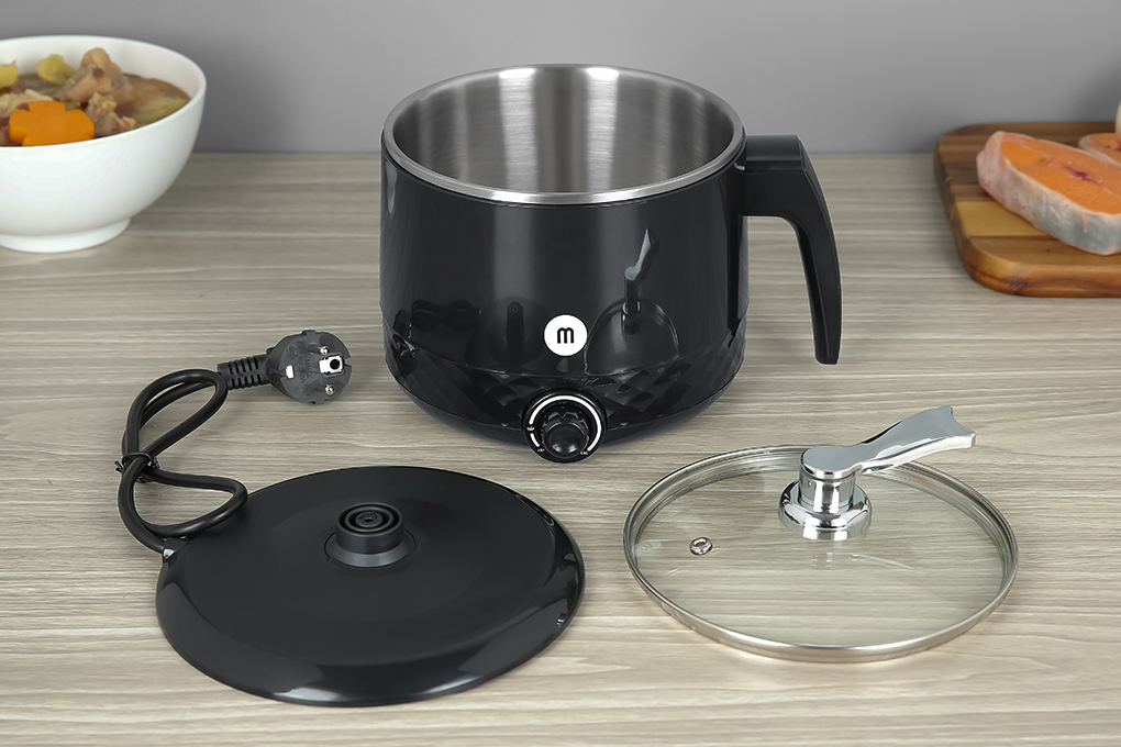 Ca nấu đa năng Mishio MK214 đen 1.5 lít Màu Đen