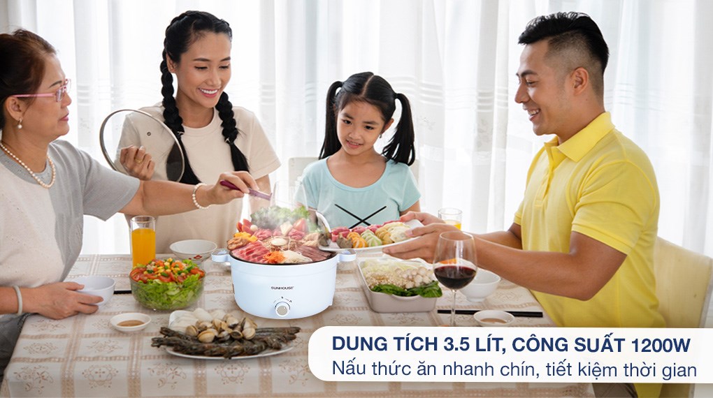 Nồi lẩu điện Sunhouse SHD4528 3.5 lít