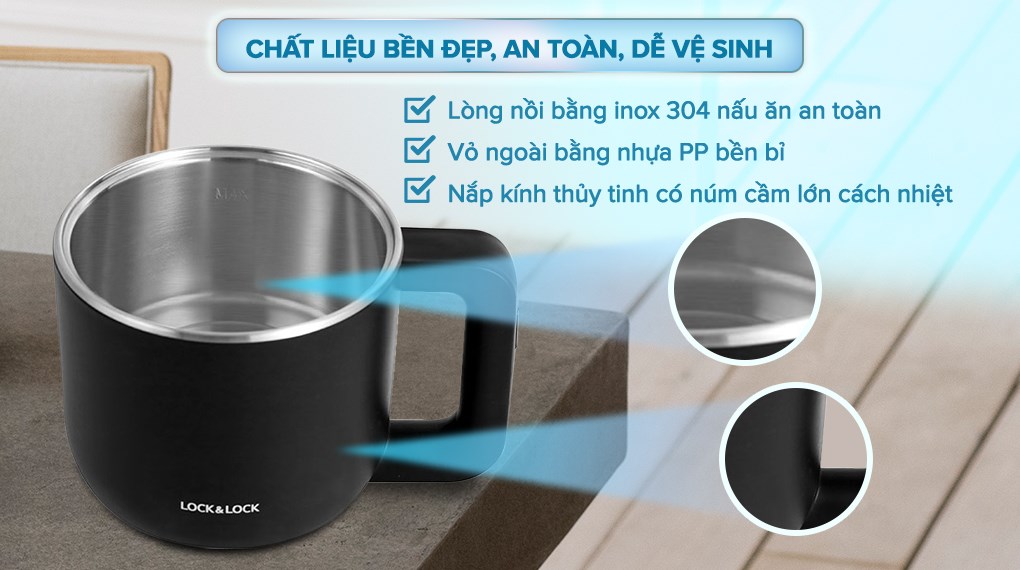 Nồi lẩu điện Lock&Lock EJP116BLK 0.8 lít