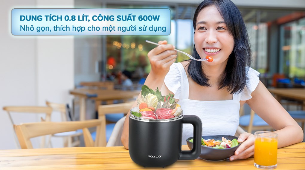 Nồi lẩu điện Lock&Lock EJP116BLK 0.8 lít