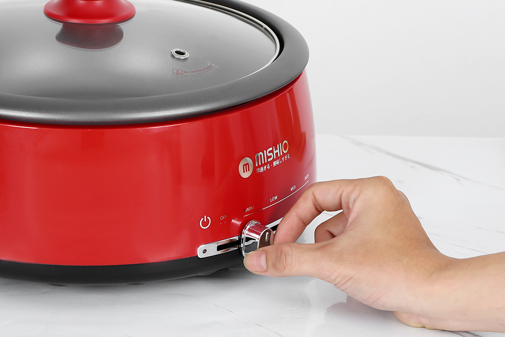 Nồi lẩu điện Mishio MK-348 4 lít Màu Đỏ