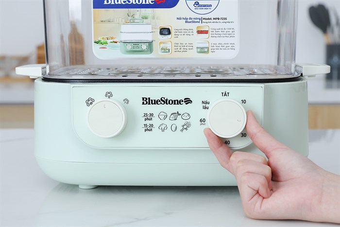 Nồi lẩu hấp đa năng BlueStone MPB-7235 15 lít Màu Xanh nhạt