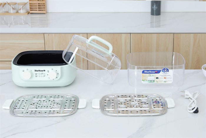 Nồi lẩu hấp đa năng BlueStone MPB-7235 15 lít Màu Xanh nhạt