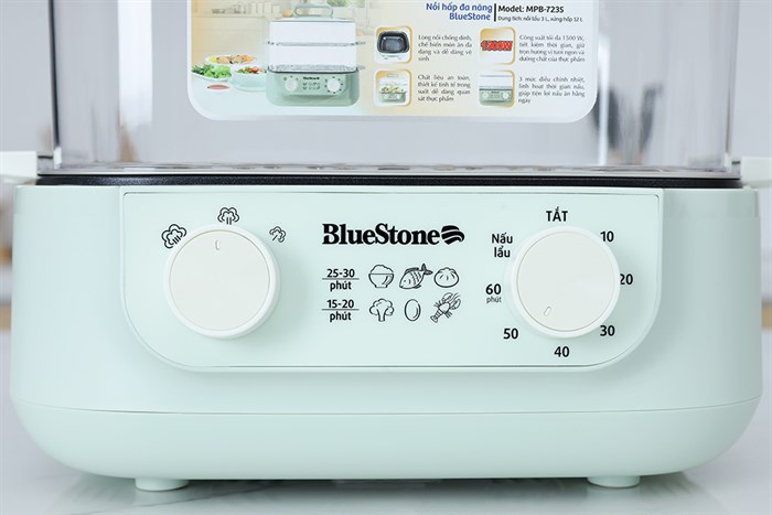 Nồi lẩu hấp đa năng BlueStone MPB-7235 15 lít Màu Xanh nhạt