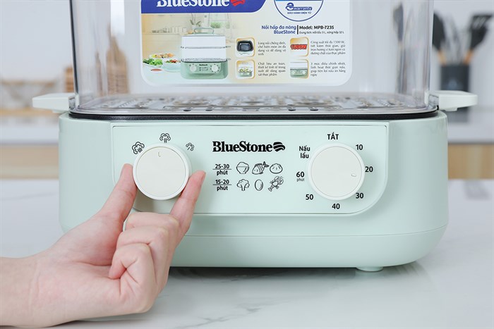 Nồi lẩu hấp đa năng BlueStone MPB-7235 15 lít Màu Xanh nhạt