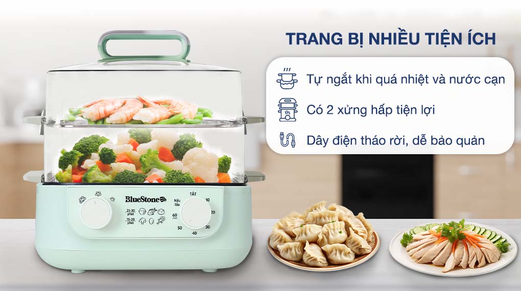 Nồi lẩu hấp đa năng BlueStone MPB-7235 15 lít - Tiện ích