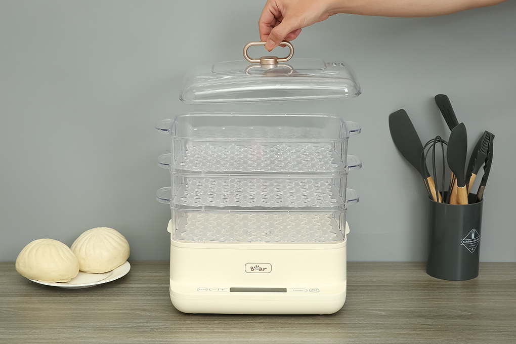 Nồi hấp đa năng Bear DZG-CA2D1 12 lít Màu Kem