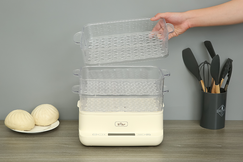 Nồi hấp đa năng Bear DZG-CA2D1 12 lít Màu Kem