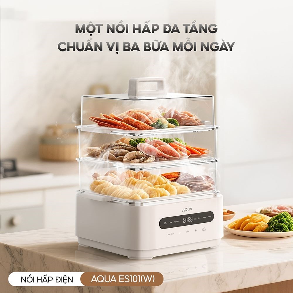 Nồi lẩu hấp đa năng AQUA ASMC-ES101(W) 15 lít
