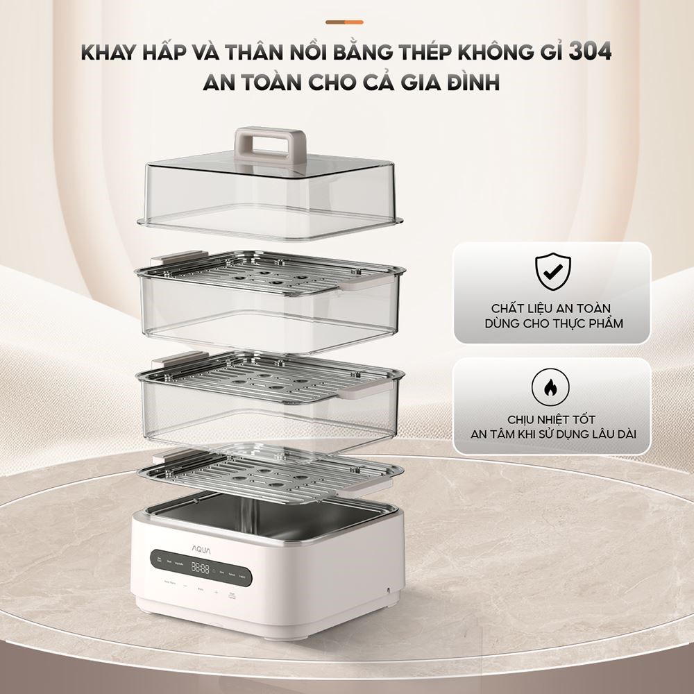 Nồi lẩu hấp đa năng AQUA ASMC-ES101(W) 15 lít