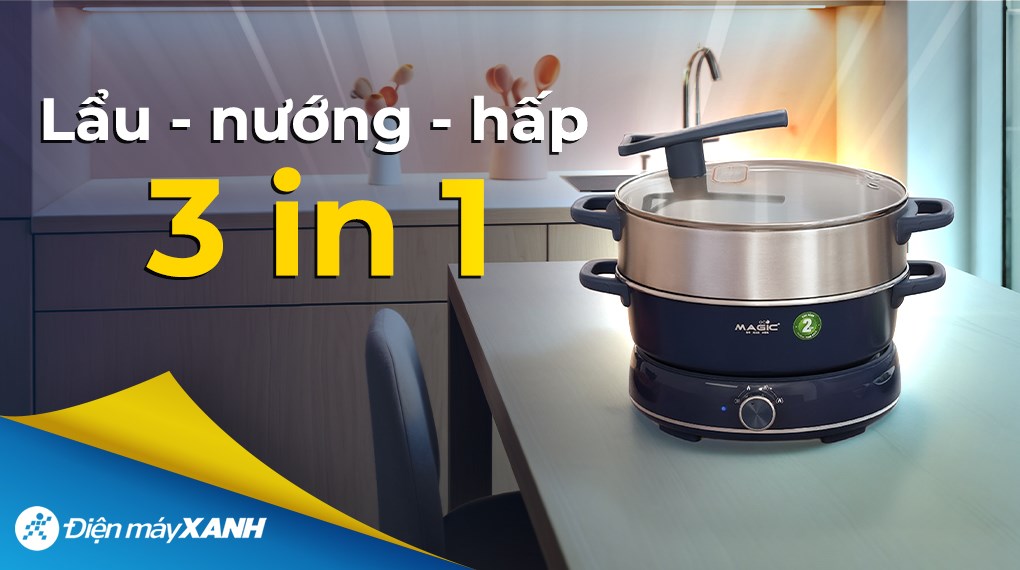 Nồi lẩu hấp đa năng Magic Eco AC-282 6 lít