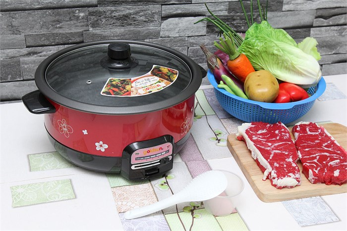 Nồi lẩu điện Goldsun MC-GAL30 3 lít Màu Đỏ