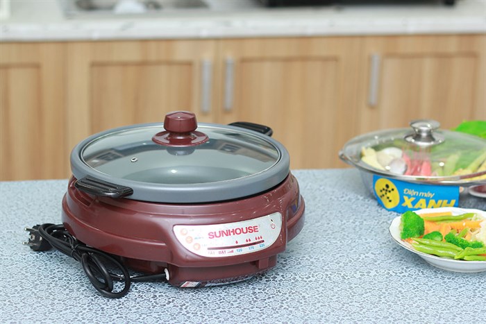 Nồi lẩu điện Sunhouse SH-535L Nâu 3.5 lít Màu Nâu