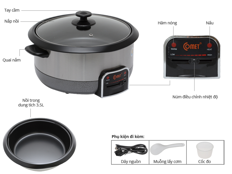 Nồi lẩu điện Comet CM7731