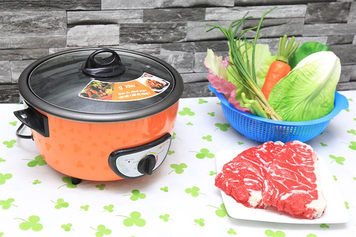 Nồi lẩu điện Goldsun MC-GBB100 3 lít Cam Màu Cam