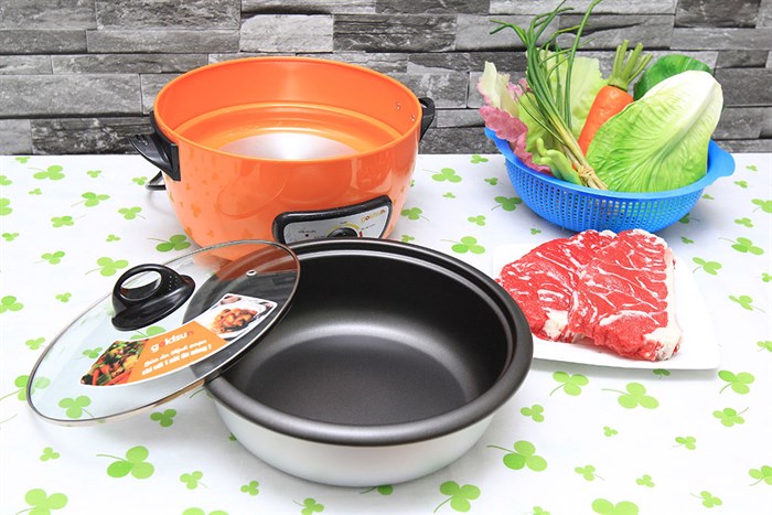 Nồi lẩu điện Goldsun MC-GBB100 3 lít Cam Màu Cam