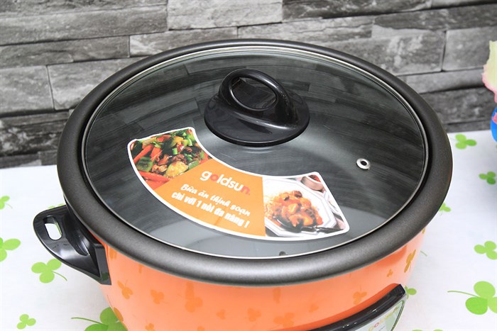 Nồi lẩu điện Goldsun MC-GBB100 3 lít Cam Màu Cam