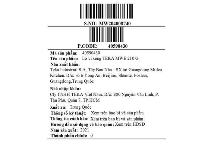 Lò vi sóng có nướng Teka MWE 210G 21 lít