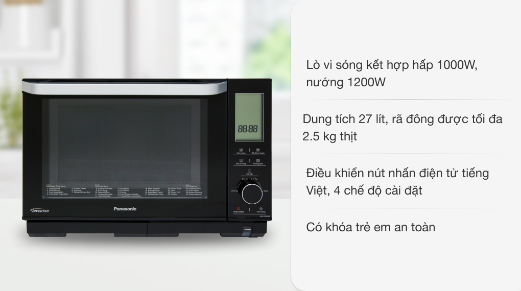Lò vi sóng có nướng Panasonic NN-DS596BYUE 27 lít