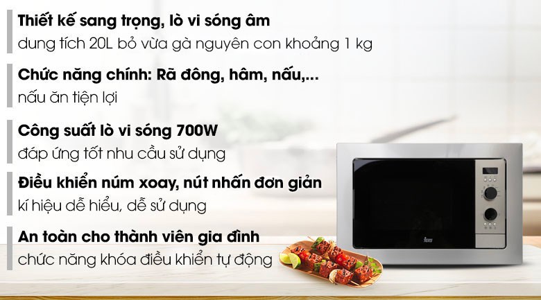 Lò vi sóng âm Teka MS 620 BIH 20 lít