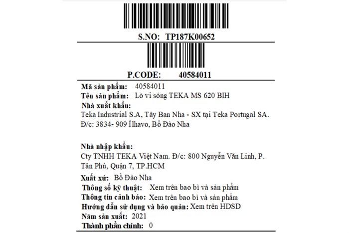 Lò vi sóng âm Teka MS 620 BIH 20 lít Màu Xám