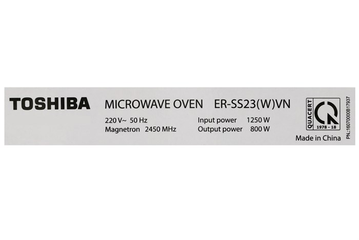 Lò vi sóng Toshiba ER-SS23(W)VN 23 lít Màu Trắng